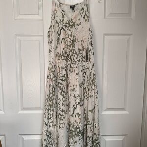 Mossimo Supply Co. Olive & Blush Printed Maxi Dress